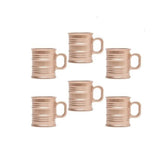 Jogo 6 Canecas de Vidro Vintage Rose Gold 95ml - Ela Decora